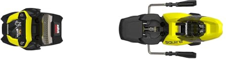 Marker Squire 11 Skibindungen – Unisex Erwachsene Leichte Easy-Entry Freeride & Freestyle All-Mountain Skibindungen – Anti-Reibungstechnologie, reduzierte Step-In-Kraft, Schwarz/Gelb, 110 mm