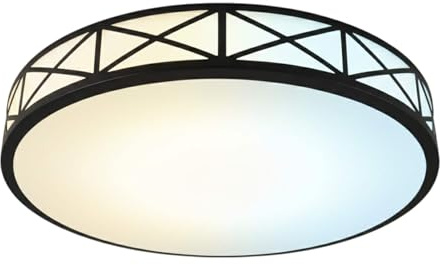 14 Inch LED Flush Mount Ceiling Light Fixture - TRIAC Dimmable - 25W Power, 1750LM - Modern Criss Ceiling Light for Bedroom, Kitchen, Bathroom, Home & Office - ETL Certified - Black