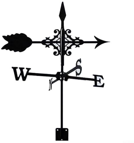 Pfeil Windfahne für Außendekoration, Metall Wetterfahne mit Pfeilmuster, Geeignet für Garten, Bauernhaus, Dach und Schuppen, Schwarz Rustikale Hofdekoration