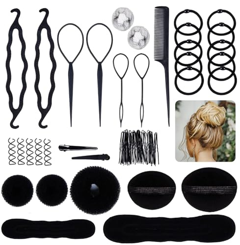 Oiomniv 72PCS Hair Styling Set, Bun Maker & Braiding Tools for Girls | Quick and easy hairstyle creation at home