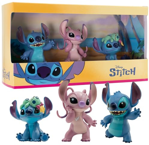 Stitch 3er Geschenkbox | Dekoration, Geschenk für Kinder ab 3 Jahren, detailgetreu, Walt Disney Sammelfiguren, 12591