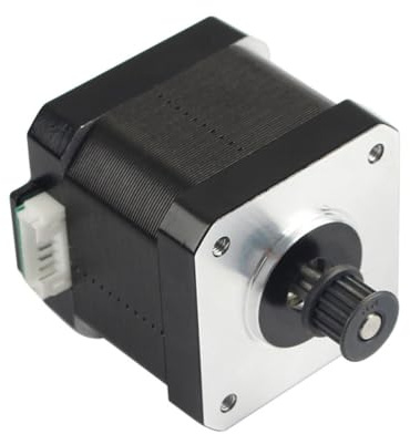 Elnwnnkc Zahnriemenscheibenmotor für die Reparatur von 3D Druckern, Stepper Ersatzteil der Größe 42 mit 4-poligem Anschluss, Silberne Montageplatte, Einzelpackung