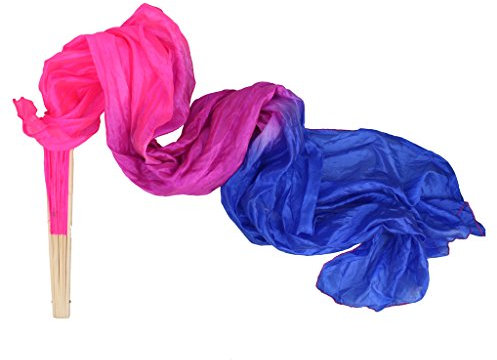 Silk Hand Fan Dancing Fan Long Belly Dance Dancing Fans Veils Fan 160x75 cm, Farbe# 4