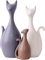 Magenesis Schöne Katzen Familie Keramik Skulpturen, Moderne Kunst und kreative Dekorative Elemente (3 Katzen)