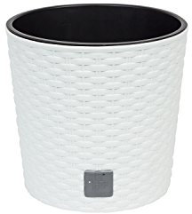 Maceta redonda 4,7 litros Rato con cubilete para plantar en color blanco 20 x 20 x 19 cm