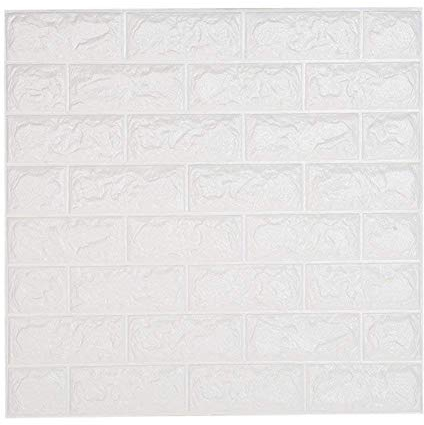 NHSUNRAY 3D Ladrillo Pegatina Pared Autoadhesivo Panel Pared Impermeable DIY Wall Stickers Moderno Decoración para Cuarto de Baño, Sala de Estar y Cocina, 60x60cm (5 Piezas)