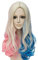 FALAMKA Blau und Pink Perücke Lange Lockige Damen Perücke Cosplay Kostüm Halloween