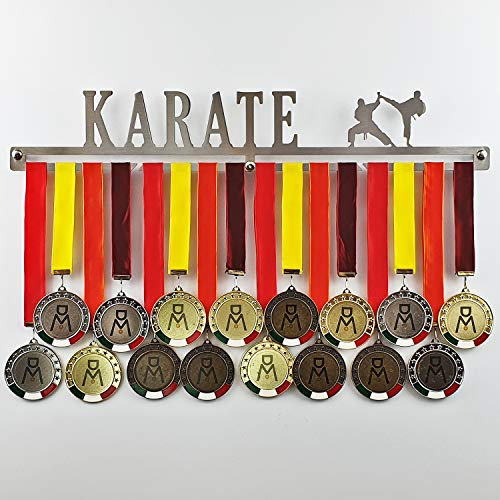 Karate - Medagliere da Parete - Porta medaglie Arti Marziali, Karategi - Sport Medal Hanger - Display Rack (450 mm x 80 mm x 3 mm)