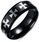 BOBIJOO JEWELRY - Ring-Alliance-Ring, Kreuz der Tempelritter-Mann-Edelstahl-Schwarz - 18,5 (8 US), Edelstahl 316