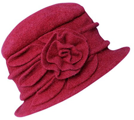 Urban GoCo Damen Vintage Bucket Hut Wintermütze Beret (#1 Purpurrot)