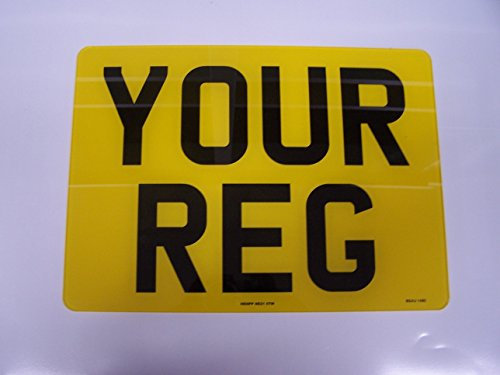 Nummernschild für Vorderseite, rechteckig, 28 x 20 cm (11 x 8 Zoll), gratis Klebepads
