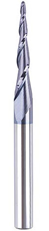 SpeTool VHM Kugelkopffräser Konische Fräser CNC 2 Flöten 0,75 mm Radius, 6 mm Schaft TiAlN Beschichtung für 2D und 3D Gravur