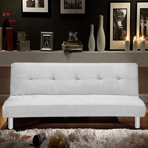 Bagno Italia Schlafsofa Sofa 180x80 3 Sitzplatz Mikrofaser weiß Moderne Stil zurückklappbar Wohnzimmer