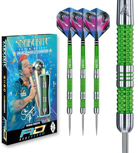 RED DRAGON Peter Wright Snakebite Mamba 22g Tungsten Darts mit Flights und Schäfte