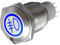 Mintice™ 16mm KFZ Kippschalter Wippschalter Druckschalter Schalter Drucktaster 12V Blau Licht Metall Nebelschlussleuchte
