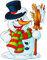 alles-meine.de GmbH XL Fensterbild - lustiger Schneemann - Winter & Weihnachtsmotive - statisch haftend - selbstklebend + wiederverwendbar/Weihnachten - Schneemänner/Tier..