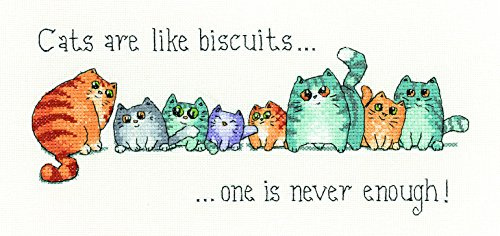 Heritage PUCB1443-A Counted Cross Stitch Kit Aida Cats & Cookies 22.5 x 10 cm