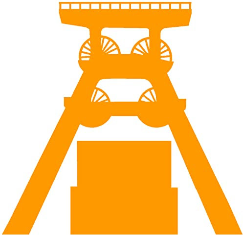Samunshi® Autoaufkleber Zeche Zollverein Sticker Aufkleber Scheibenaufkleber Motorradaufkleber in 6 Größen und 25 Farben (15x14,4cm goldgelb)