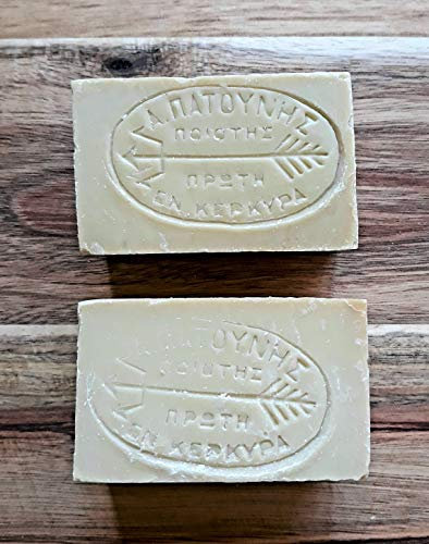 Natürliche, vegane, Grüne Olivenseife von Patounis (2 x 115g)
