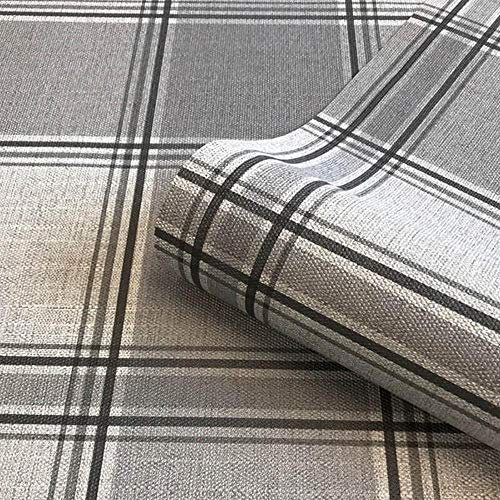 Giorgio Check Wallpaper Decor Silver Grey Luxury Heavyweight Vinyl from Y�L