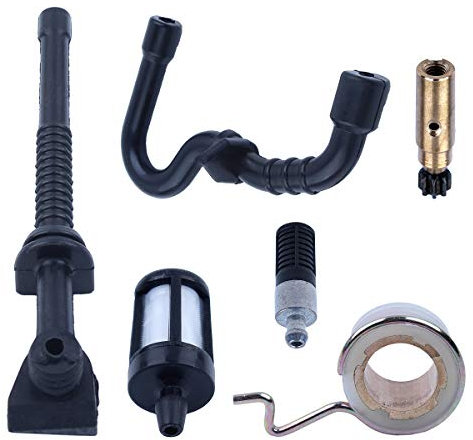 Adefol Engranaje de Tornillo + Bomba de Aceite + Línea de Combustible + Filtrar Juego de 6 Piezas para Stihl MS180 MS170 018 017 Motosierra, Piezas de Repuesto Profesionales
