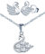 Yumilok Schmuckset für Damen Halskette & Ohrringe Set Schwan Kette Ohrstecker in 925 Sterling Silber Zirkonia Valentinstag Geburtstag