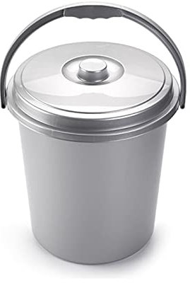 Acan Tradineur - Cubo de Basura Modelo Eco - Capacidad de 15 litros - Fabricado en Plástico - Ideal para el Reciclaje y Almacenamiento de Basura - Color Plata