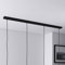 Baldachin für Lampe Rechteckig, Länge 1100mm, mit 4 Kabelauslässen (L 110 x H 2.5 x B 5 cm), SCHWARZ, ideal für langen Esstisch