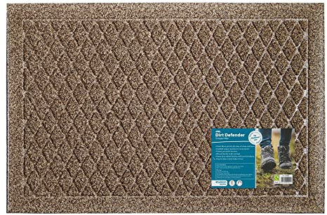 JVL Dirt Defender Scraper Door Mat 40 x 60 cm, Diamond, Beige