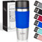 Milu Thermobecher mit Gravur 380ml Geschenkidee personalisiertes Geschenk Geburtstagsgeschenk Weihnachten für Männer Frauen Mama Papa Freundin (380ml, Blau)