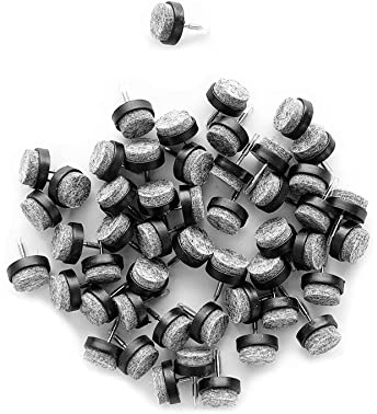 LIKERAINY Anti-Rutsch Filzpad Filzunterlage Filzgleiter mit Nagel Ø20x9mm für Holzmöbel Parkettgleiter DIY Möbelgleiter Stuhlgleiter Bodengleiter Bodenschutz Kratzschutz Schwarz 50 Stück