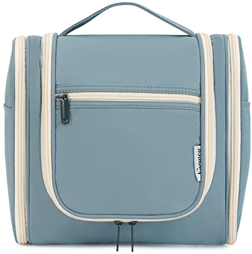 Narwey Groß Kulturbeutel Damen & Herren - Gross Kulturtasche Zum Aufhängen, Kinder Kosmetiktasche - Waschtasche für Mädchen (Graublau (Groß))