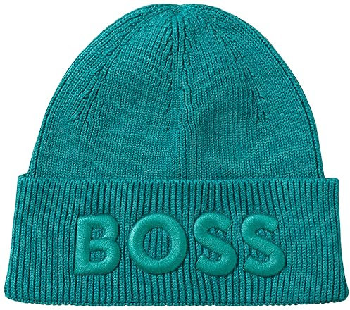 BOSS Herren Afox Beanie, Dark Green303, Einheitsgröße EU