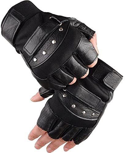 Stakee Pu Lederhandschuhe Fingerlose Fahrhandschuhe Outdoor Sporthandschuhe Halbfingerhandschuhe Cosplay -kostüm Für Frauen Männer