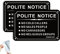 Pack of 2 Polite Notice No Cold Callers 15x10cm/5.9x3.9inches Metal Aluminum Self Adhesive UV Protected Reflector Durable Also with 4 holes for Easy Mounting