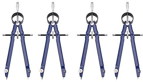Daweglop 4Er Pack Abfassung mit Schloss Mathematik Bogen Zeichnung Metall mit Rad Geometrie Bogen Teiler Praezision Schueler- Fuer Kunst Schule Buero