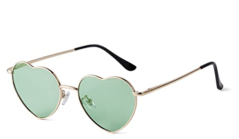 ADEWU Polarisierte Sonnenbrille Herzform Party Brille Herz Brille Vintage Ultra-Leicht Metall Rahmen für Valentinstag
