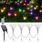 Viitech Bienen Lichterkette Gartendeko Solarlampen, 4 Pack 10 Bee Solar Garden Lights mit Fernbedienung, wasserdichte Gartenkunst Feen Beleuchtung für Garten Dekoration (Farbiges Licht)