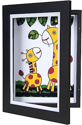 Kids Art Frames,Kids Artwork Display Frame Front Opening A4, Childrens Artwork Display Picture Wooden Frame for 50+ Pictures, Display or Hang Your Kids Artwork(Black-1Pcs)…