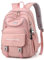 DORRISO Femme École Sac à Dos 15.6 Pouces Ordinateur Portable Sac à Dos avec Porte-clés Pendentif Plusieurs Poches Daypack pour Voyage Universitaire Quotidien Imperméable Backpack Rose