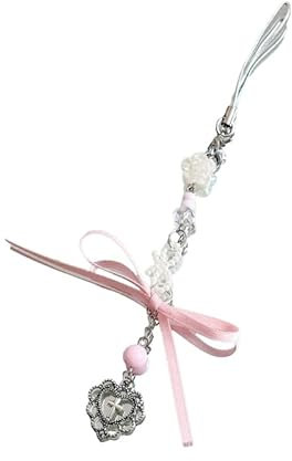 Lerpwig Schlüsselanhänger mit rosa Tanzschuhen, zarte Schleife, Schlüsselanhänger, Tasche, Rucksack, Handyanhänger, Romantiker, Handyband, Ornament, Schleife, Herzanhänger, Schlüsselanhänger,