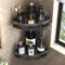 Cheerhom Corner Shower Caddy, Black Bathroom Corner Shelves, No Drilling Rustproof Shower Organizer, Stainless Steel Bath Storage - 2 Pack