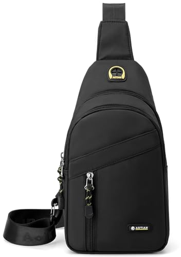 zhongningyifeng Crossbody Sling Rucksack klein für Männer Frauen, Nylon Casual Schultertasche leicht wasserdicht, Chest Daypack Geldbörse für Wandern Reisen Outdoor
