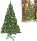 YRHome 210cm Grün PVC Künstlicher Weihnachtsbaum mit Beleuchtung - 350 Leuchten LED Christbaum Tannenbaum künstlich Weihnachtsbäume mit Metallständer für Weihnachten Dekoration