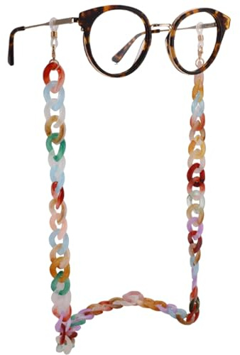 AOOLIA Brillenkette aus Acryl für Damen und Herren, Lesebrillenband, Sonnenbrillenhalter, Maske, Schlüsselband für Erwachsene