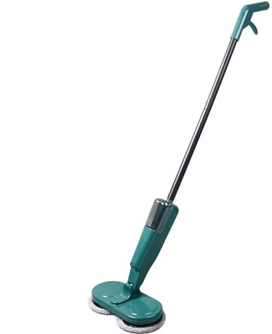 Trapeador Giratorio Eléctrico, Trapeador Eléctrico Silencioso con Batería Recargable y Rociador de Agua para Pisos y Baldosas de Mármol (Green)