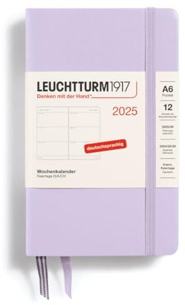 LEUCHTTURM1917 370550 - Agenda semanal de bolsillo (A6) 2025, color lila