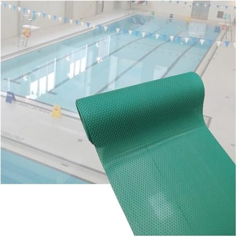 XPLKQXE Tapis Drainage PVC Mat Sol Piscine Salle Bain, Tapis Plancher Antidérapant Commercial Robustes, Rouleau Paillasson Creux Maille Salle Bains Piscine Cuisine(Green,1.2x6m)
