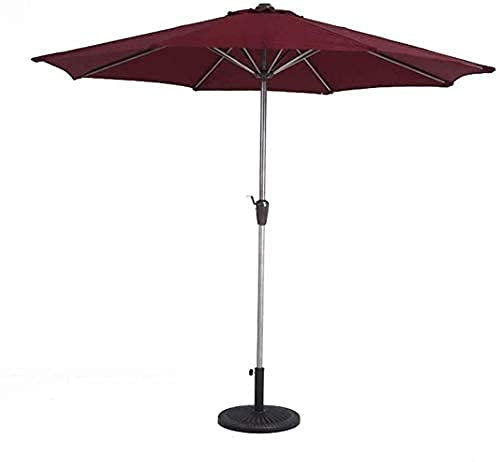 VNNHGB Parasol de Jardin, Parasol de Jardin, Parasol de Table d'extérieur de 9' avec manivelle, Parasol de marché, Rond de 2,7 m (Rouge vin)