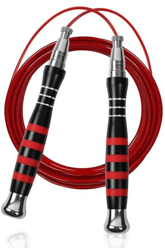 Huhloch Speed Rope, Double Under Jump Ropes,black and red